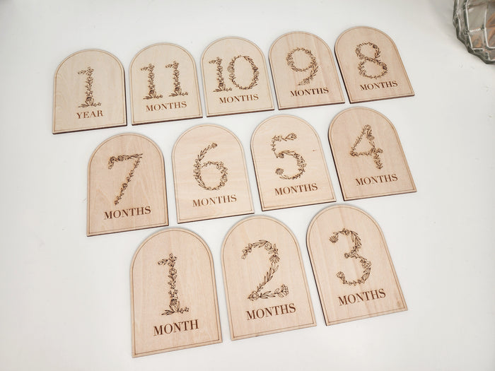 First Year Milestone Tiles - Wildflower Numbers