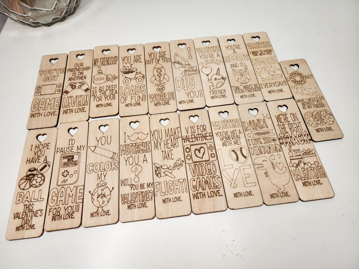 Valentine Bookmarks - Set of 20